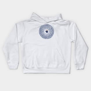 Blue Spiral with Strawberry Kids Hoodie